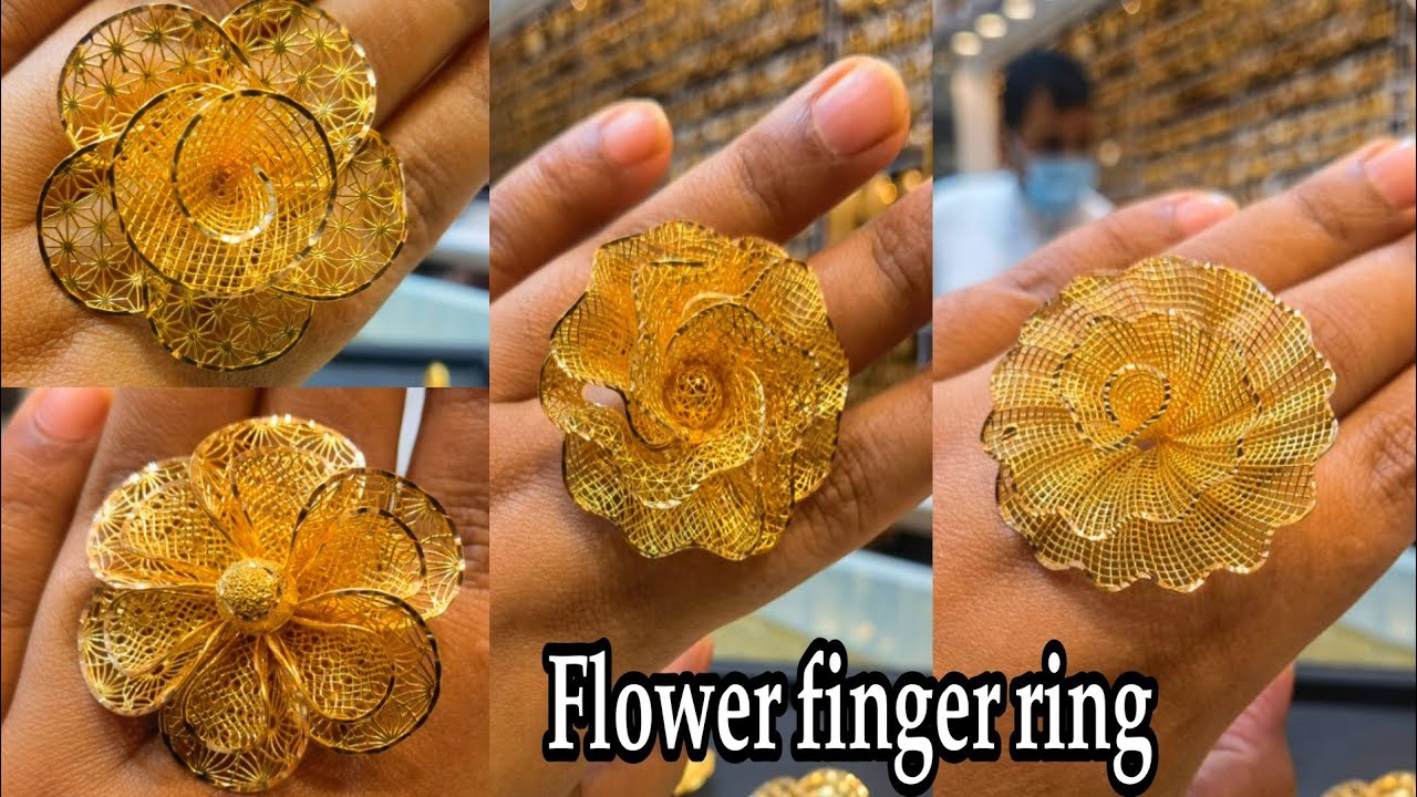 14K Gold Tiny Diamond Flower Ring - Dainty Gold Rings | J. Landa